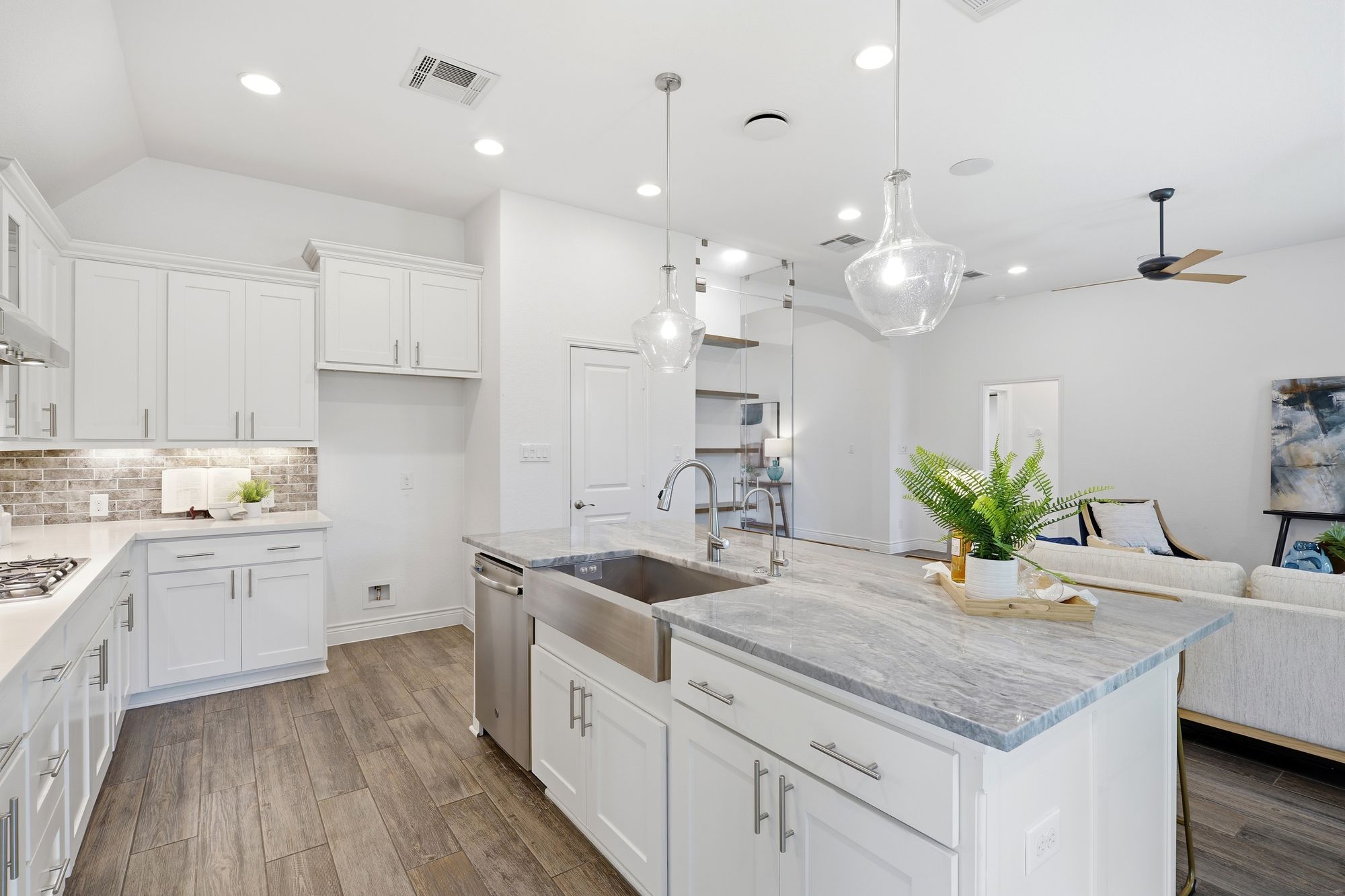 Kitchen island with farmhouse sink