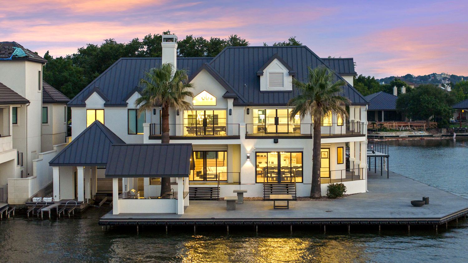 151 Applehead Island Drive at dusk, Lake LBJ
