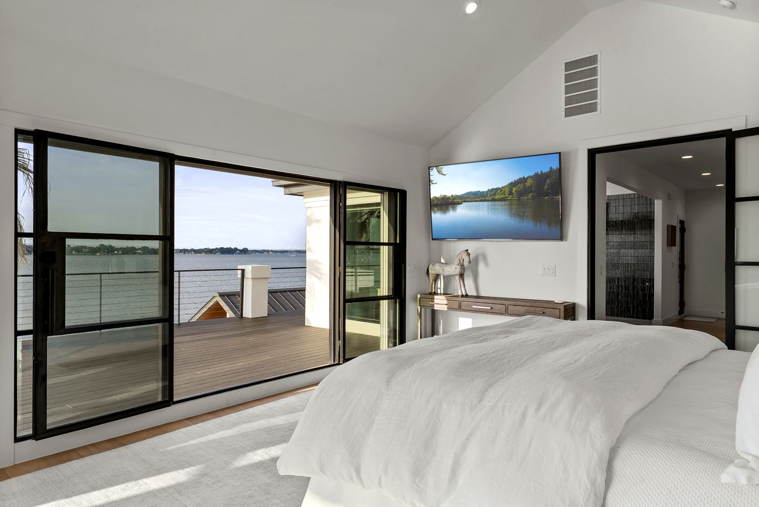 Primary bedroom with water view